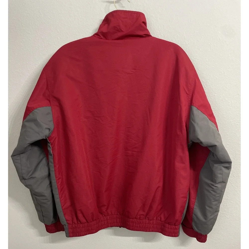 Cabelas Jacket Men M Red Fleece Lined Full‎ Zip Mock Neck Windbreaker Coat